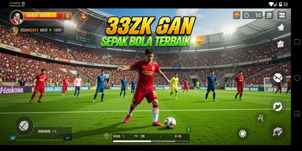 Gameplay <strong>33ZK</strong> menampilkan aksi sepak bola yang mendebarkan.