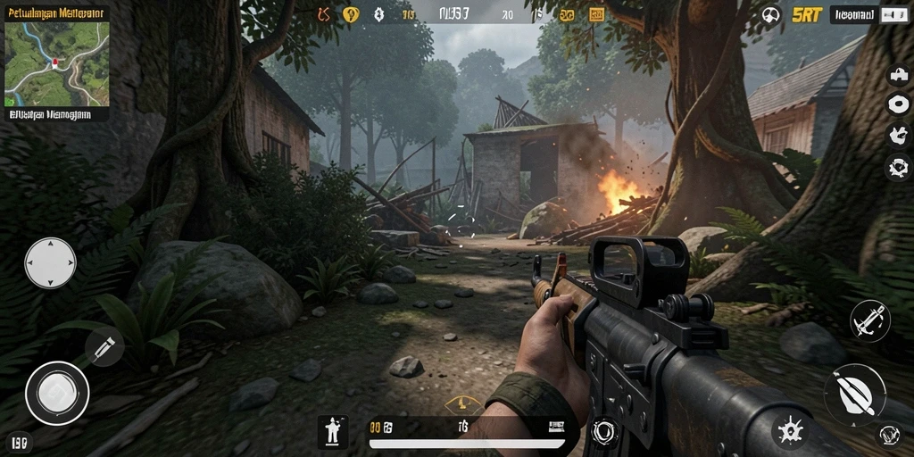 Screenshot gameplay <strong>5RT</strong> yang penuh aksi TPS.