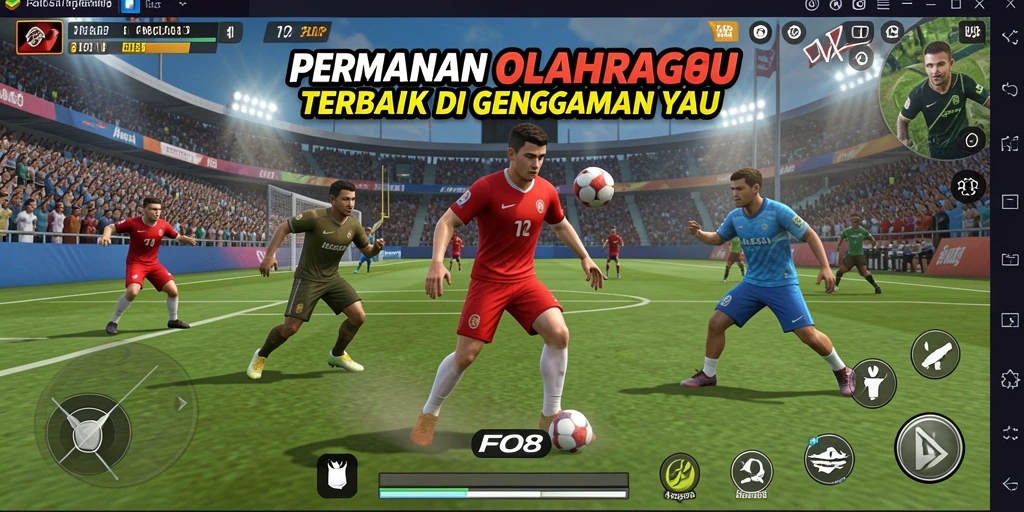 Tampilan gameplay FO8 yang menegangkan dan penuh aksi olahraga.