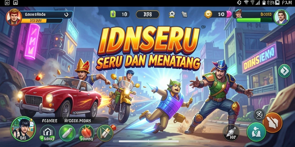 Screenshot gameplay IDNSERU yang penuh aksi dan warna.
