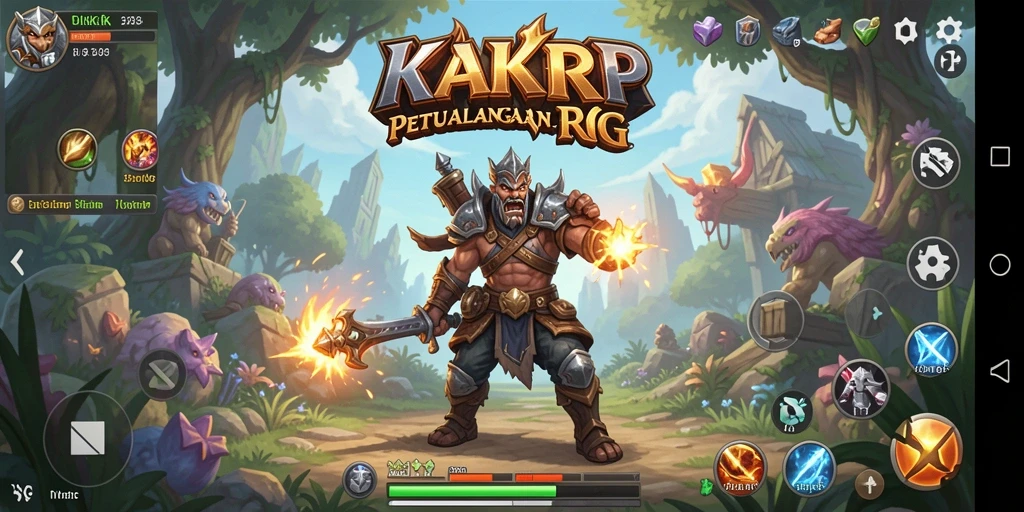Tangkapan layar utama KAKRP menampilkan momen seru dalam gameplay RPG.