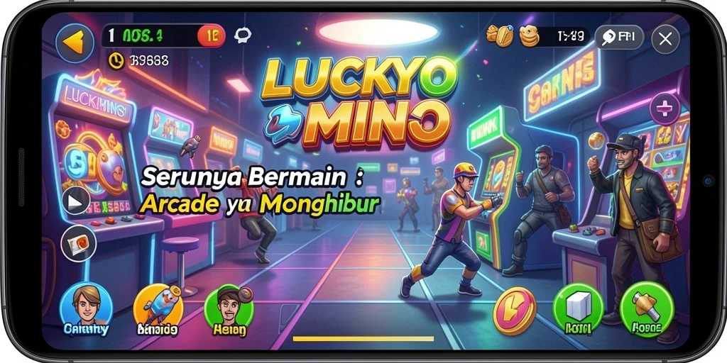 Screenshot menampilkan gameplay seru dalam LUCKYMINO.