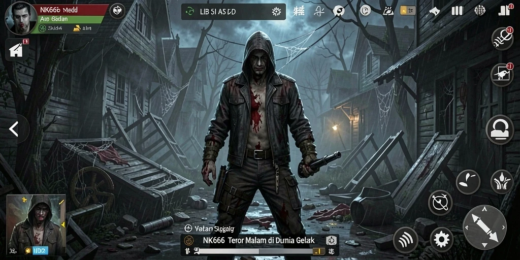 Screenshot gameplay NK666 menampilkan suasana Horror yang mencekam.