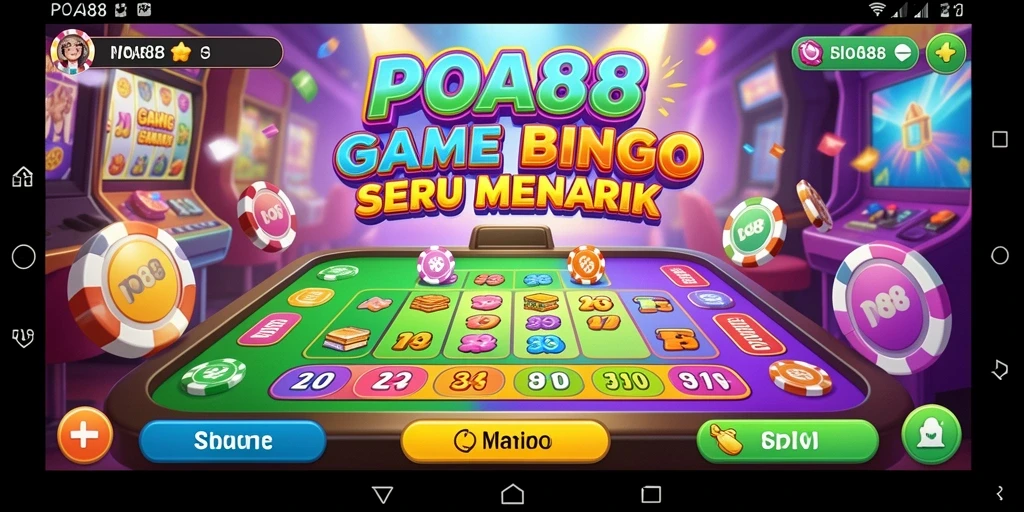Tampilan permainan Bingo seru di POA88, penuh warna dan interaksi.