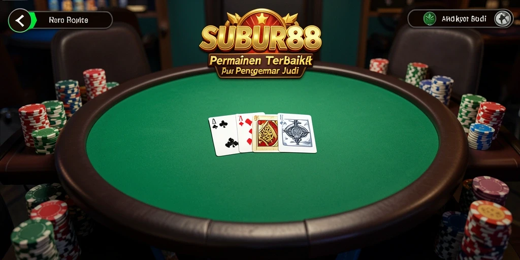 Tampilan gameplay poker yang mendebarkan di SUBUR88.