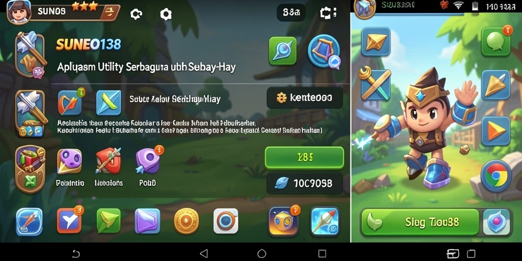 Tampilan aplikasi SUNEO138 dengan fitur Utility yang lengkap.