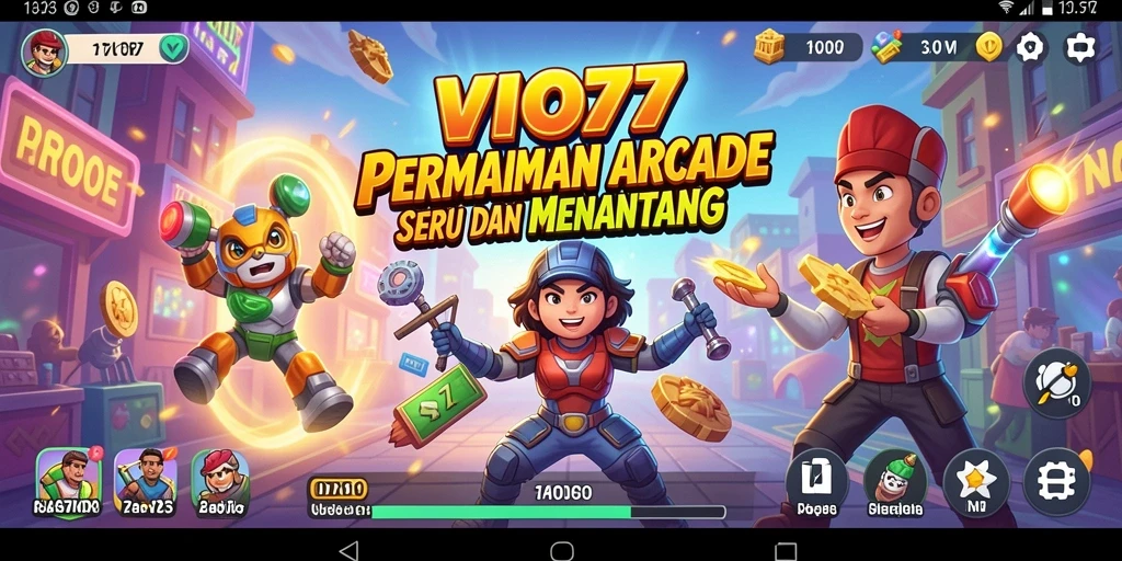 Tampilan seru gameplay Arcade VIO77 yang menantang.
