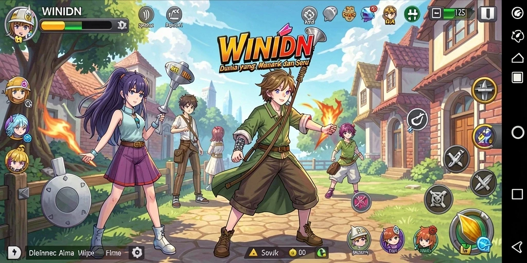 Tampilan gameplay seru di dunia Anime.