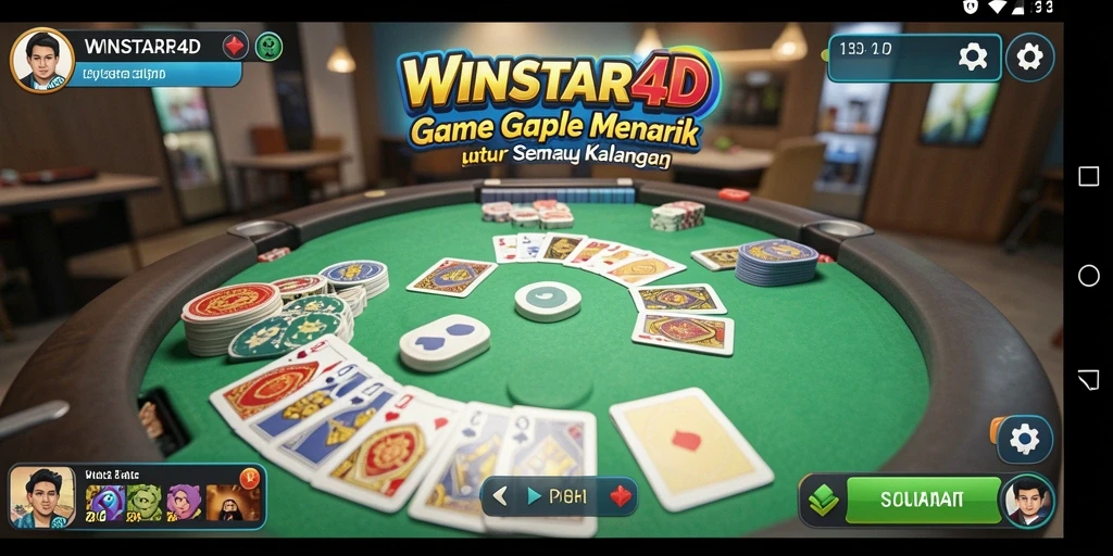 Tampilan gameplay seru dalam game Gaple WINSTAR4D.